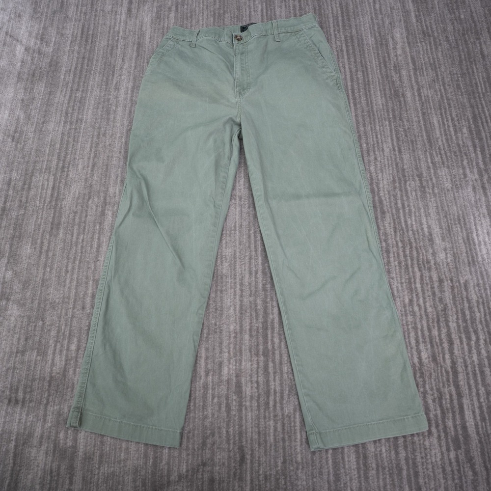 G.H. Bass & Co. Chino Pants Womens 10 Green Excellent Straight Leg Twill Casual